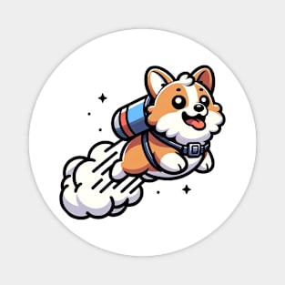 corgi to the moon Magnet